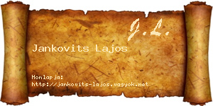 Jankovits Lajos névjegykártya